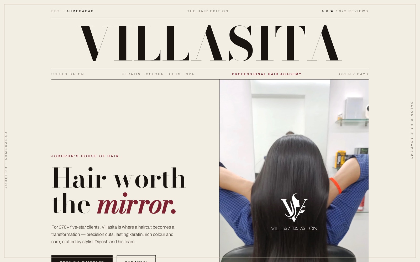 Screenshot of Villasita — Salon & Hair Academy